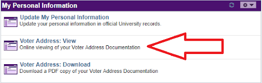 Under My Personal Information, head to Voter Address: View